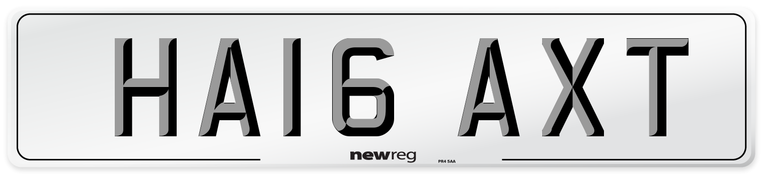 HA16 AXT Number Plate from New Reg